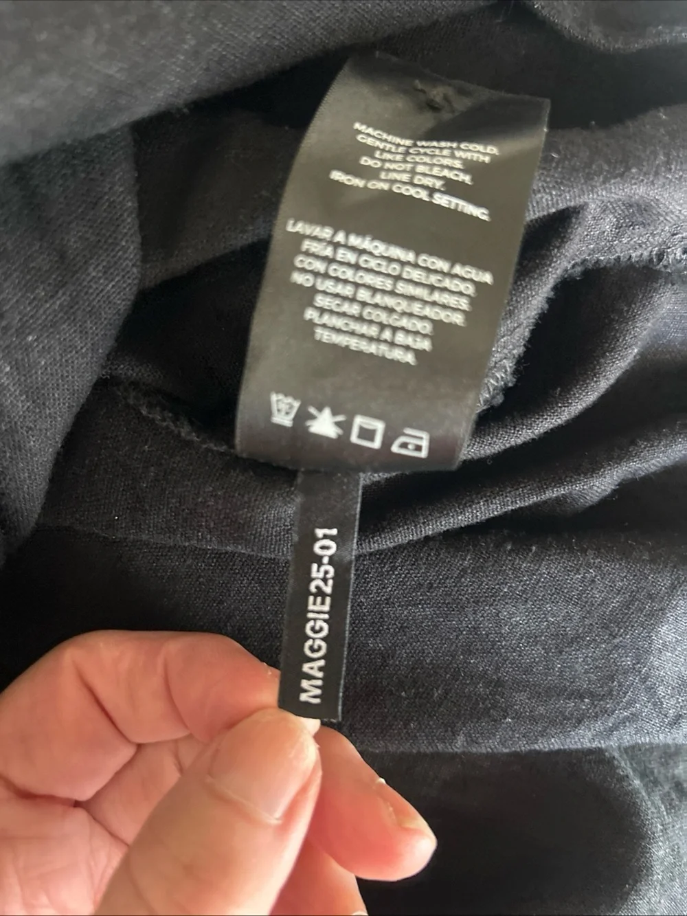 Well Worn Dress XL Black Linen Blend S/S Button Front Minimalist Capsule Travel